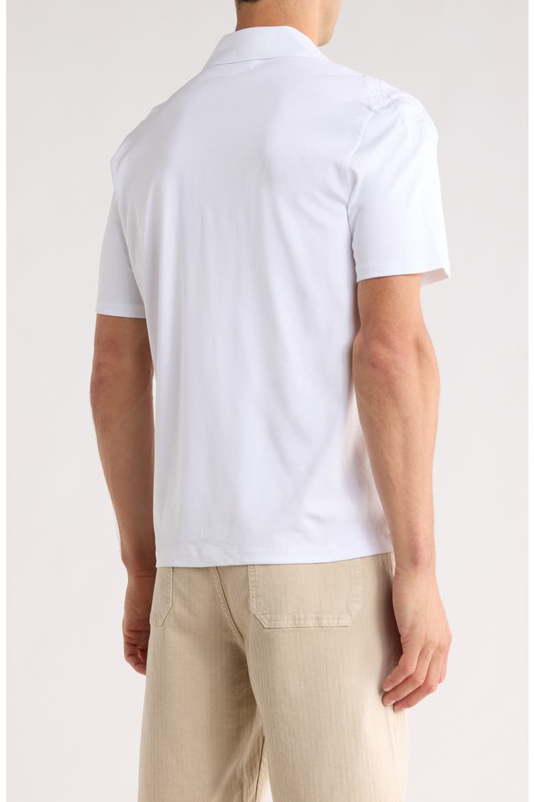 Paisley Embroidered Camp Shirt, Alternate, color, WHITE