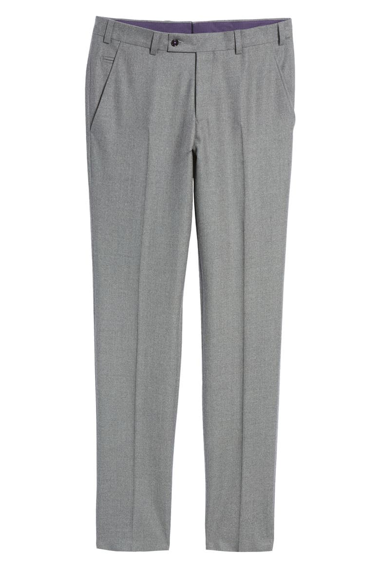 Jerome Flat Front Wool Dress Pants, Alternate, color, LIGHT GREY
