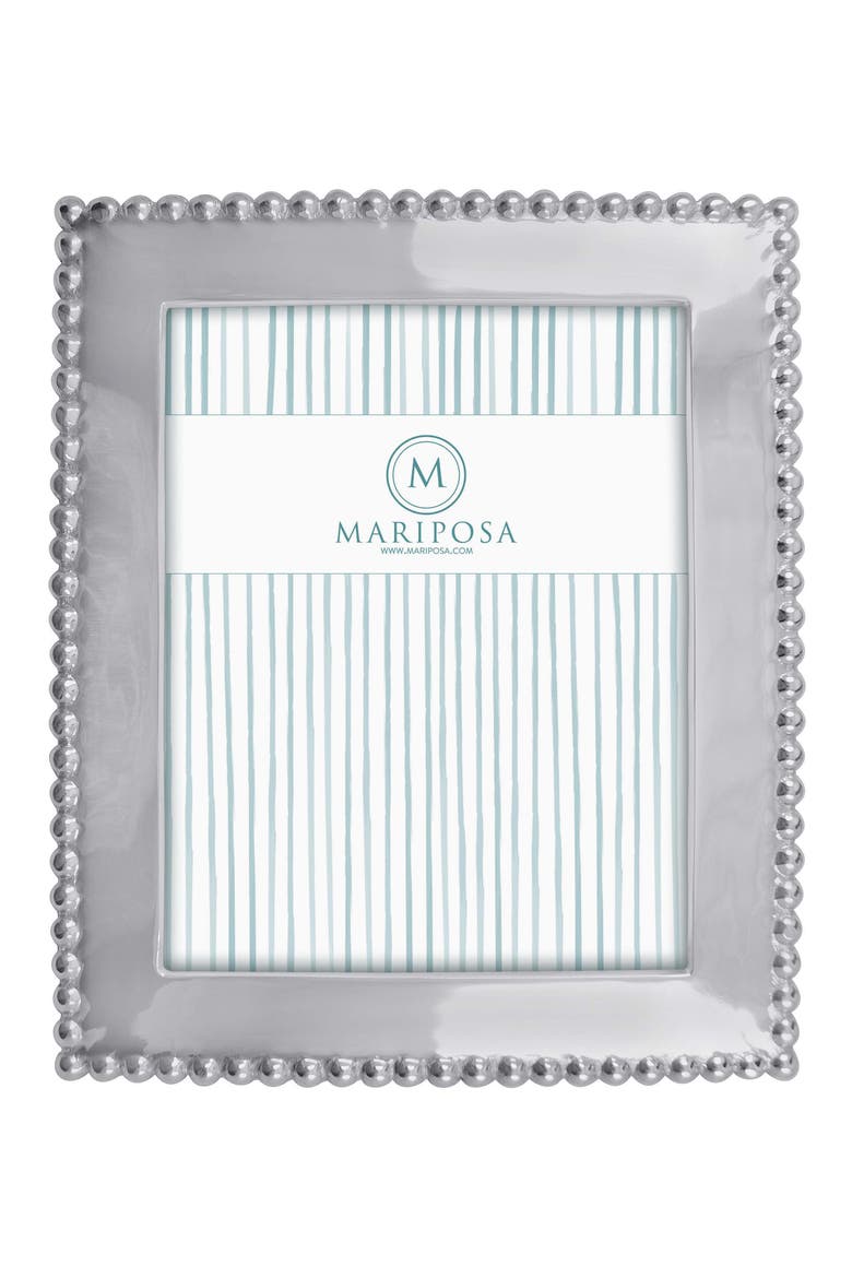 Pearled Trim Picture Frame, Alternate, color, SILVER