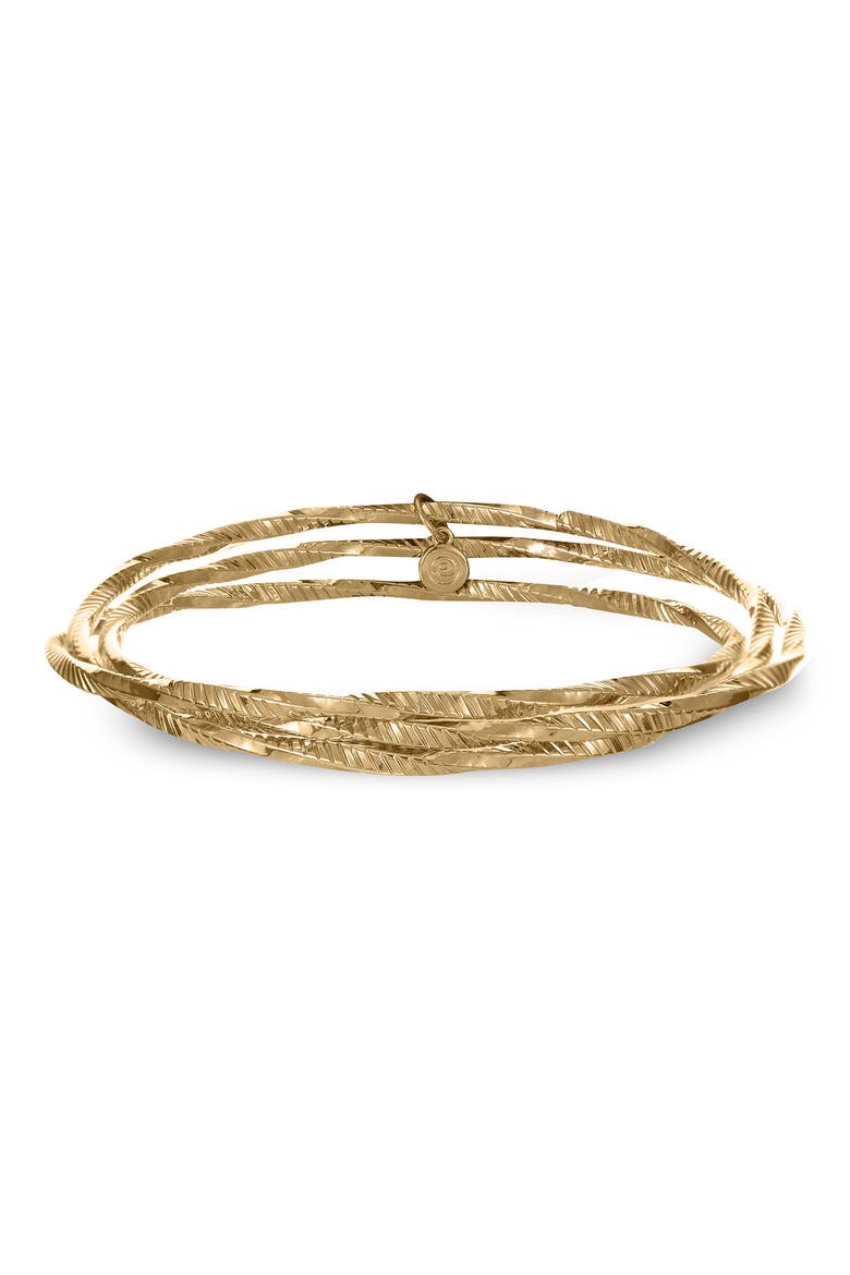 Set of 3 Stackable Thin Bangle Bracelets, Main, color, GOLD