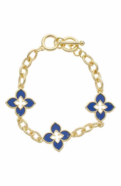 Mother of Pearl Quatrefoil Link Bracelet