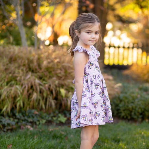 Worthy Threads Girls Ruffle Sleeve Dress In Roller Skates