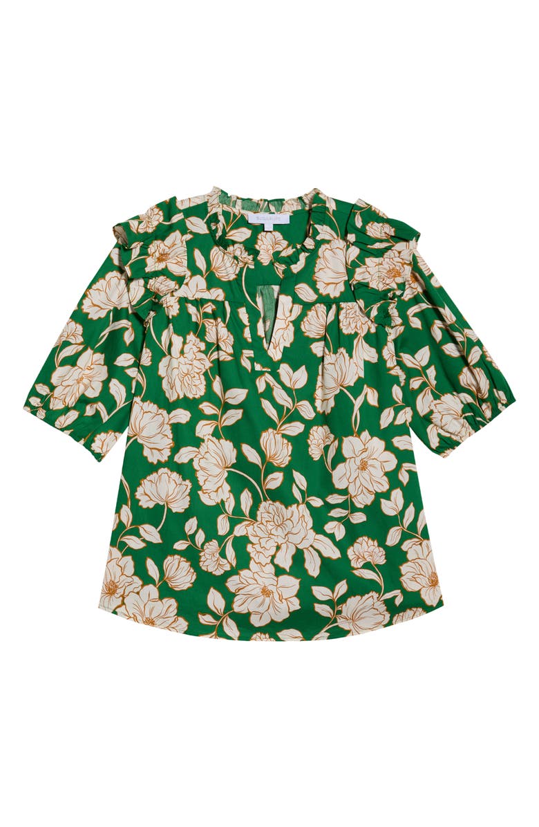 SUGARLIPS Lucena Floral Print Cotton Poplin Shirt, Alternate, color, Green-Multi