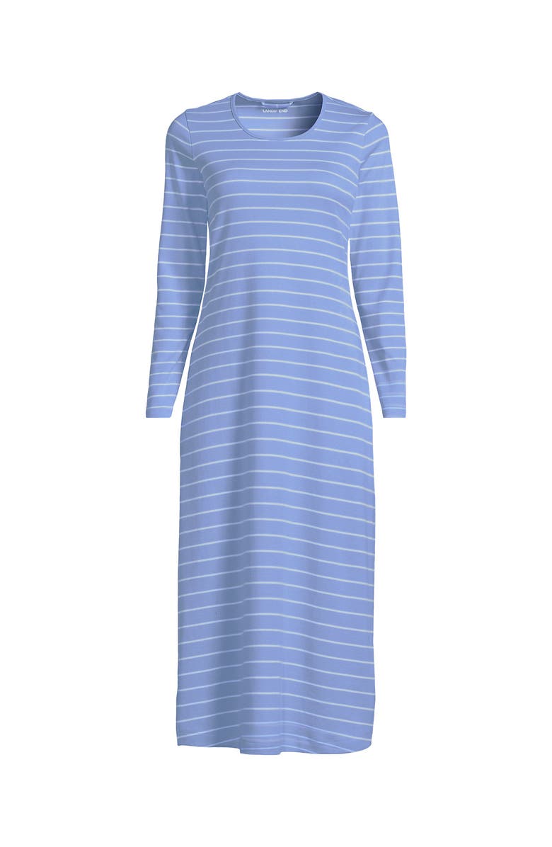 Lands' End Cotton Long Sleeve Midcalf Nightgown, Alternate, color, 