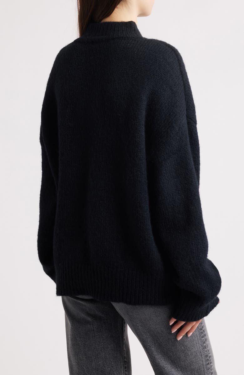 NASTY GAL Mock Neck Sweater, Alternate, color, Black