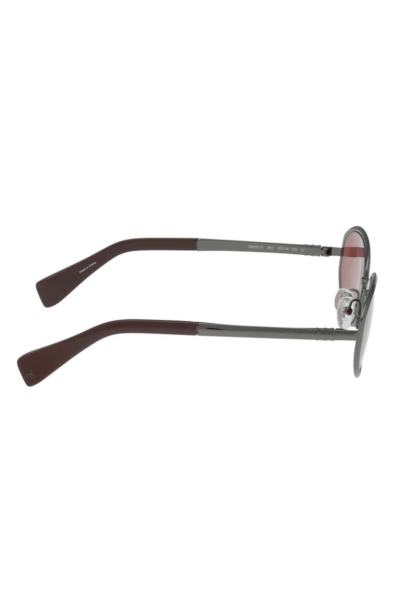 rag & bone 55mm Oval Sunglasses, Alternate, color, Gunmetal / Cappuccino / Rose