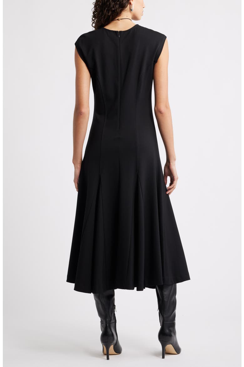 Princess Seam Fit & Flare Dress, Alternate, color, BLACK