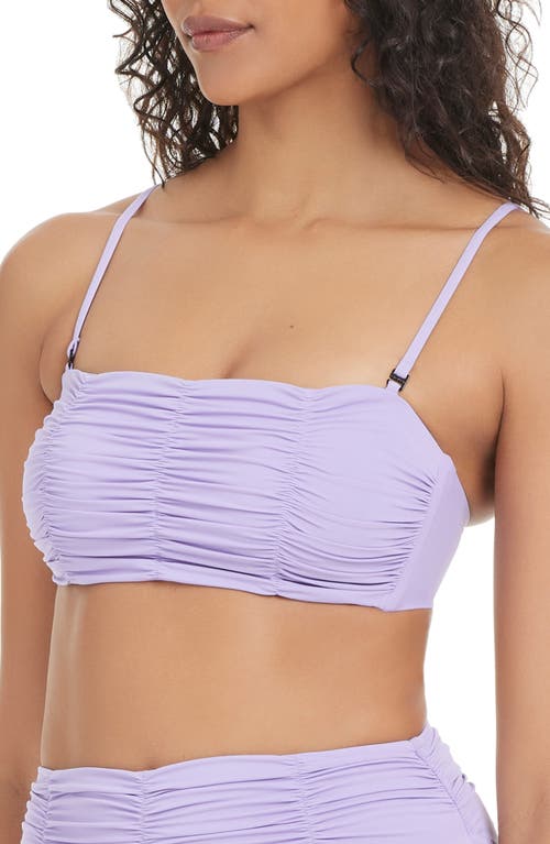Sanctuary Shirred Bandeau Bikini Top In Purple