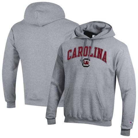 Men's Champion  Heather Gray South Carolina Gamecocks Arch Over Logo Pullover Hoodie