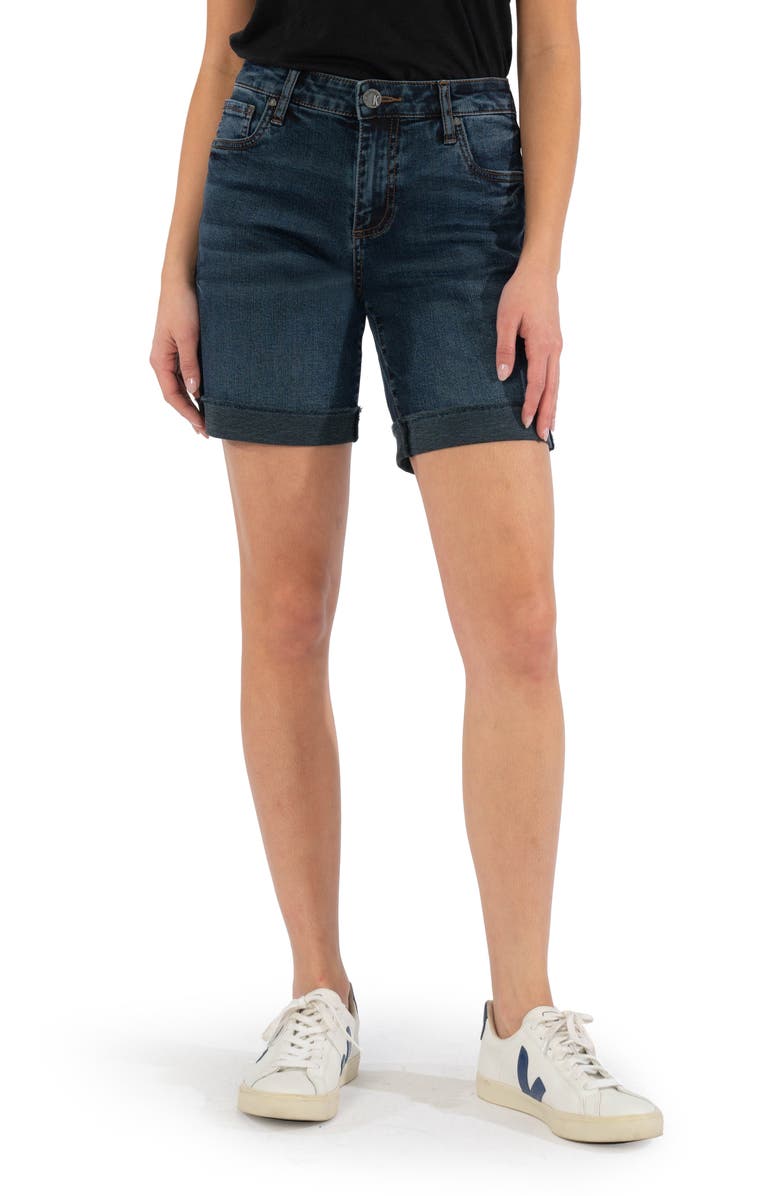 KUT from the Kloth Catherine High Waist Cutoff Boyfriend Denim Shorts, Main, color,