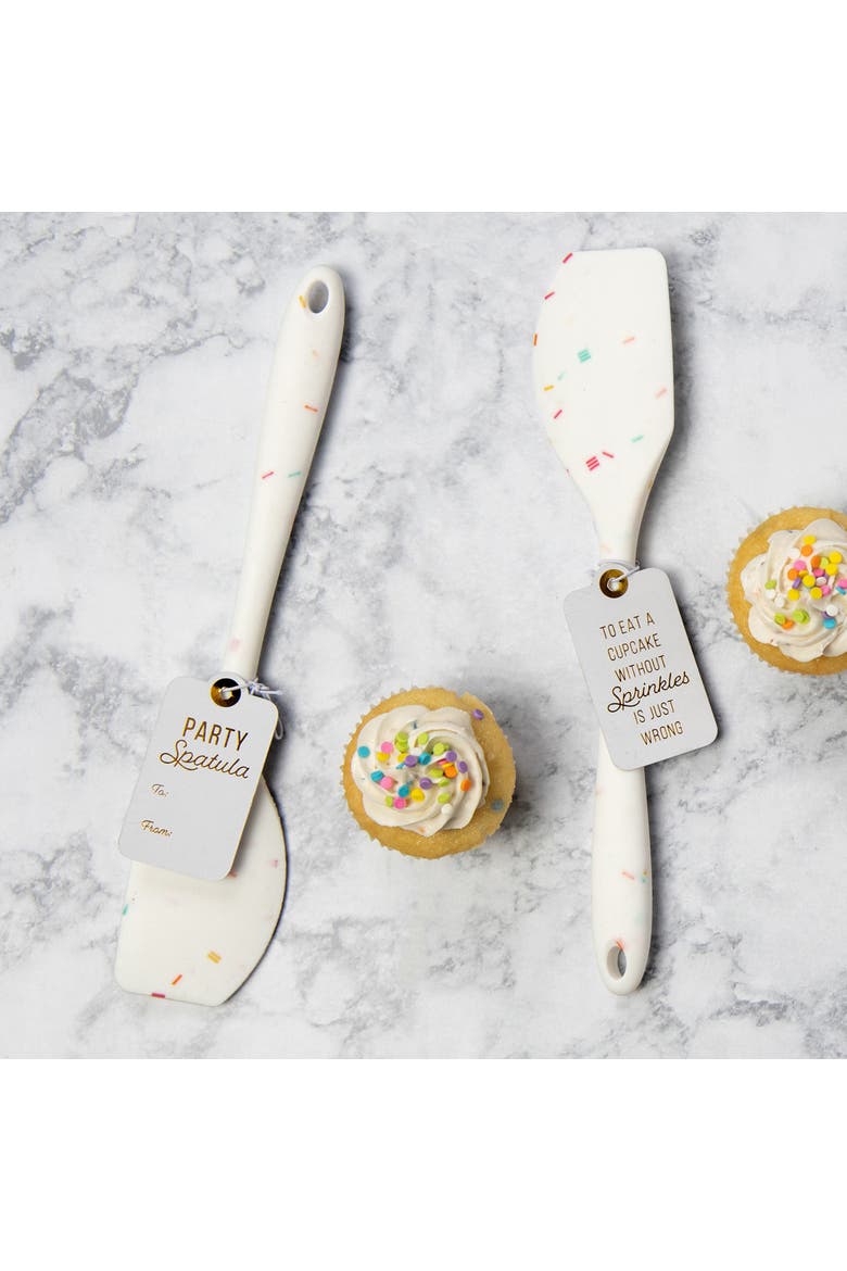 To Eat A Cupcake Confetti Spatula Rubber White, Alternate, color, White