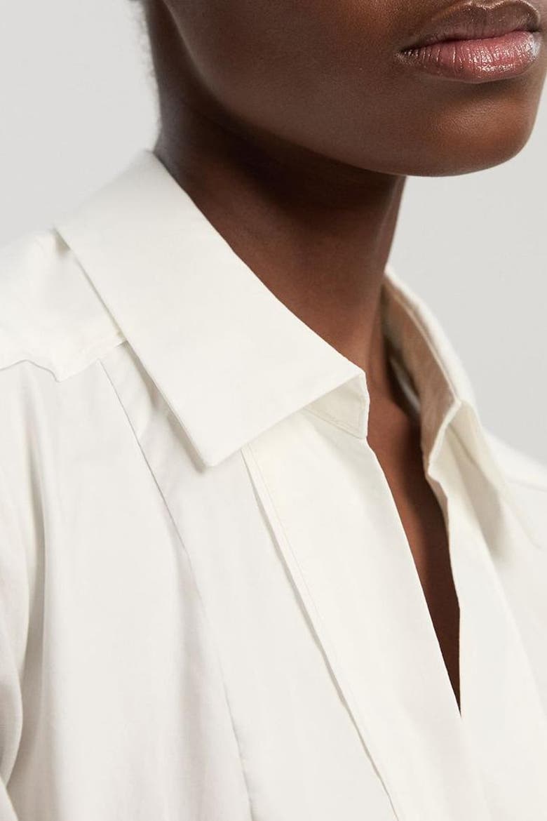 Utility Short Sleeve Organdie Midi Dress, Alternate, color, Ivory