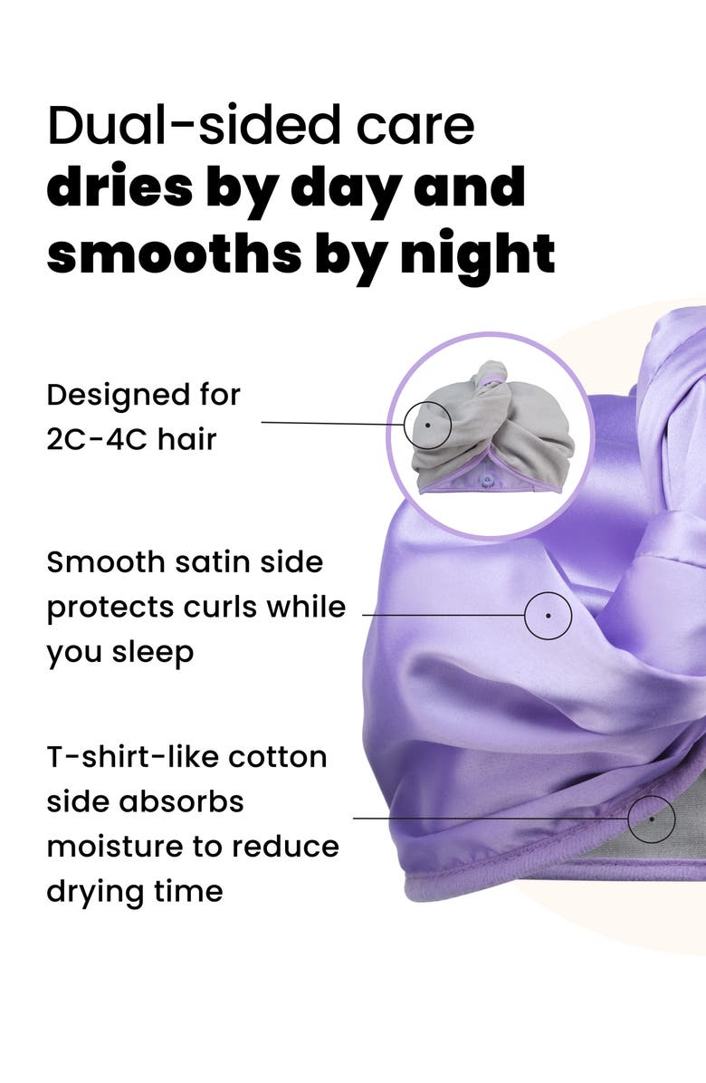 Tangle Teezer Dual Sided Hair Wrap, Alternate, color, Lilac/ Grey