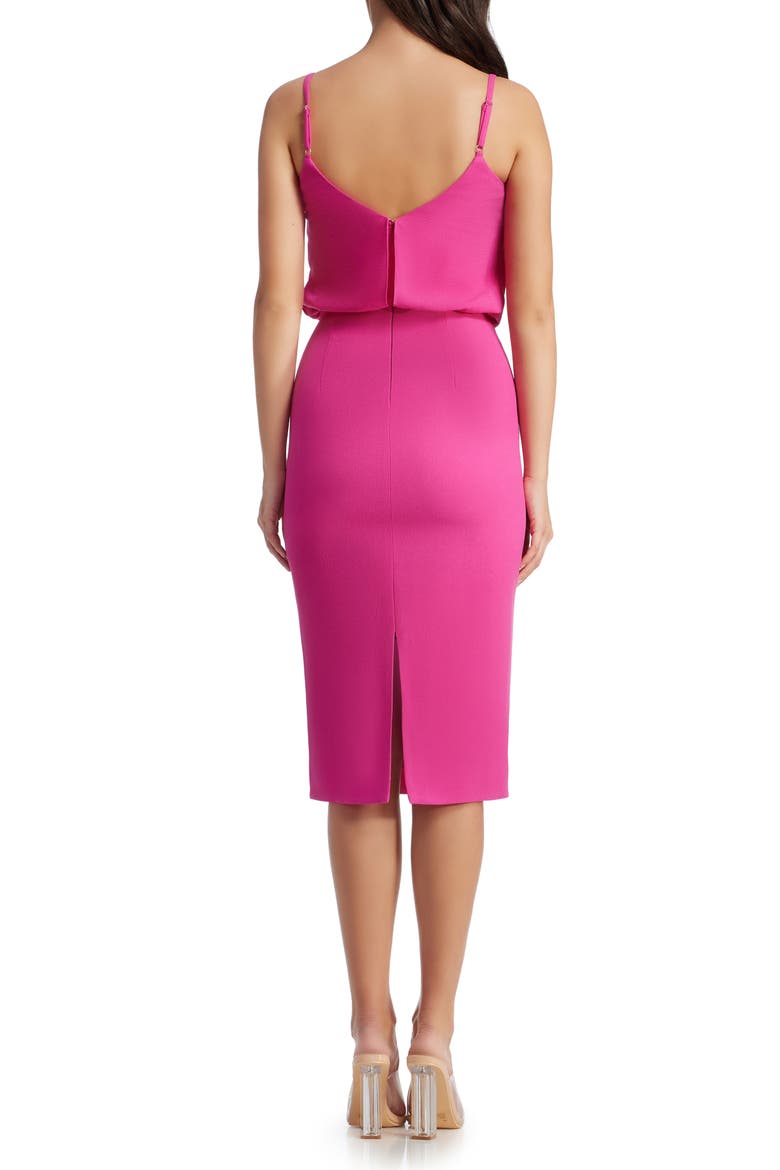 Alondra Blouson Sheath Dress, Alternate, color, BRIGHT FUCHSIA