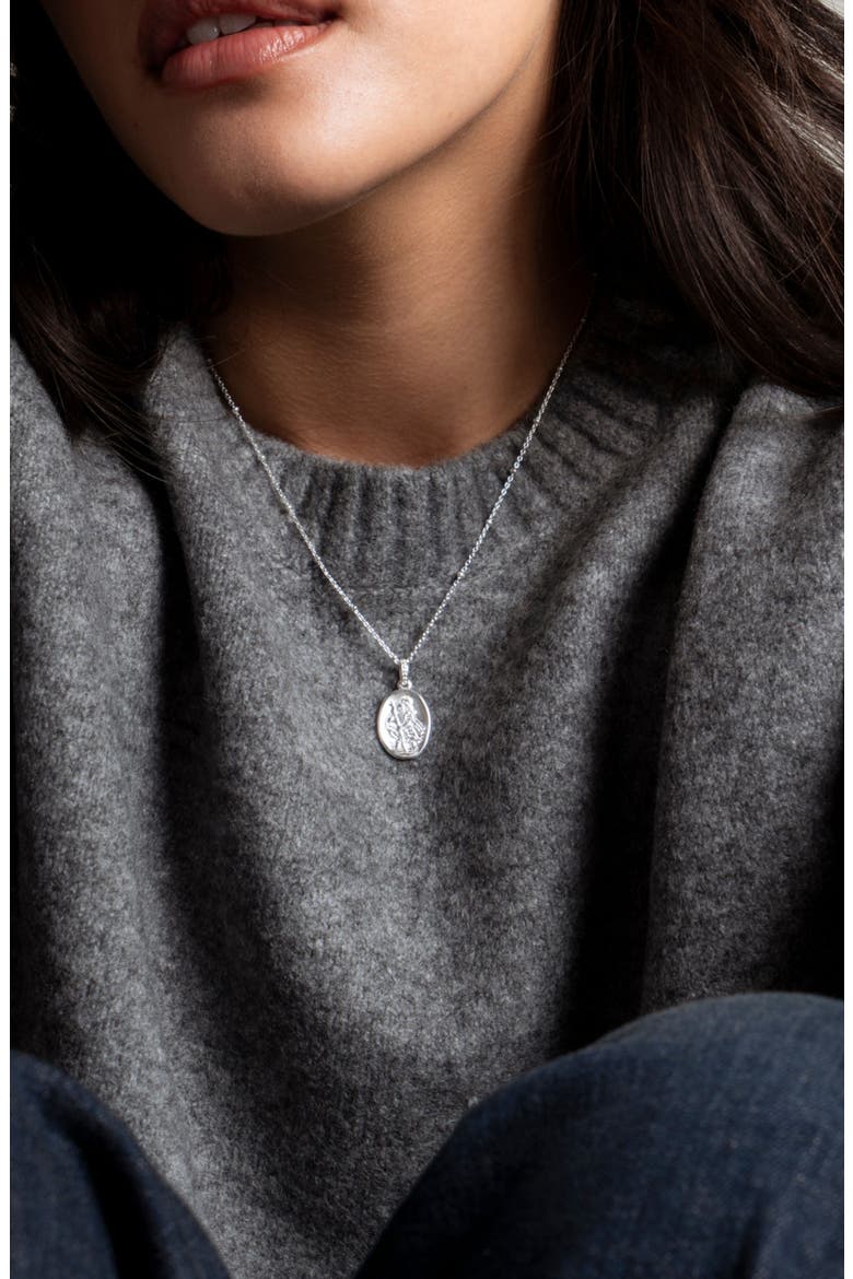 St. Christopher Talisman Necklace, Alternate, color, Sterling Silver