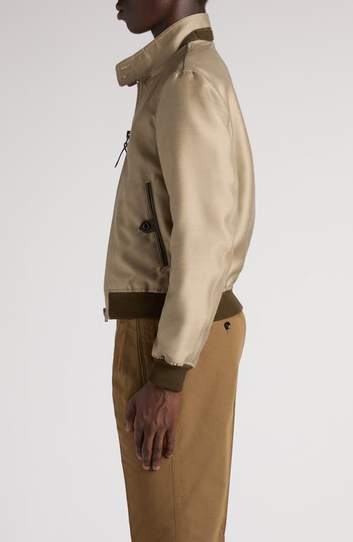 Tom Ford Wool Blend Twill Harrington Jacket In Fg796 Soft Military