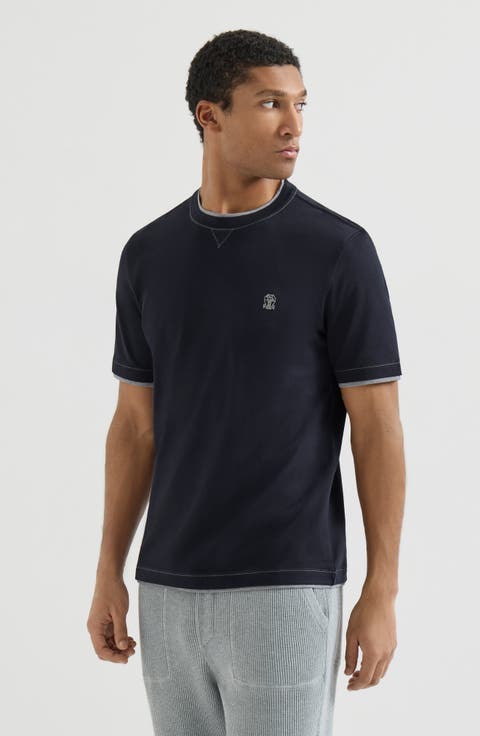 T-shirt with faux-layering