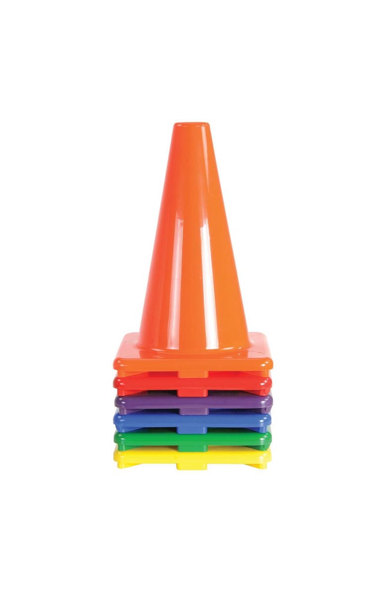 Kaplan Early Learning Company 12" Outdoor Durable Rainbow Cones - Set of 6, Alternate, color, Multicolor