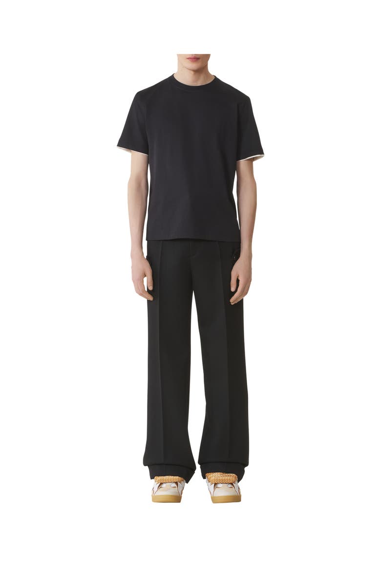 Lanvin Light Wool Chino Pants, Alternate, color, Black