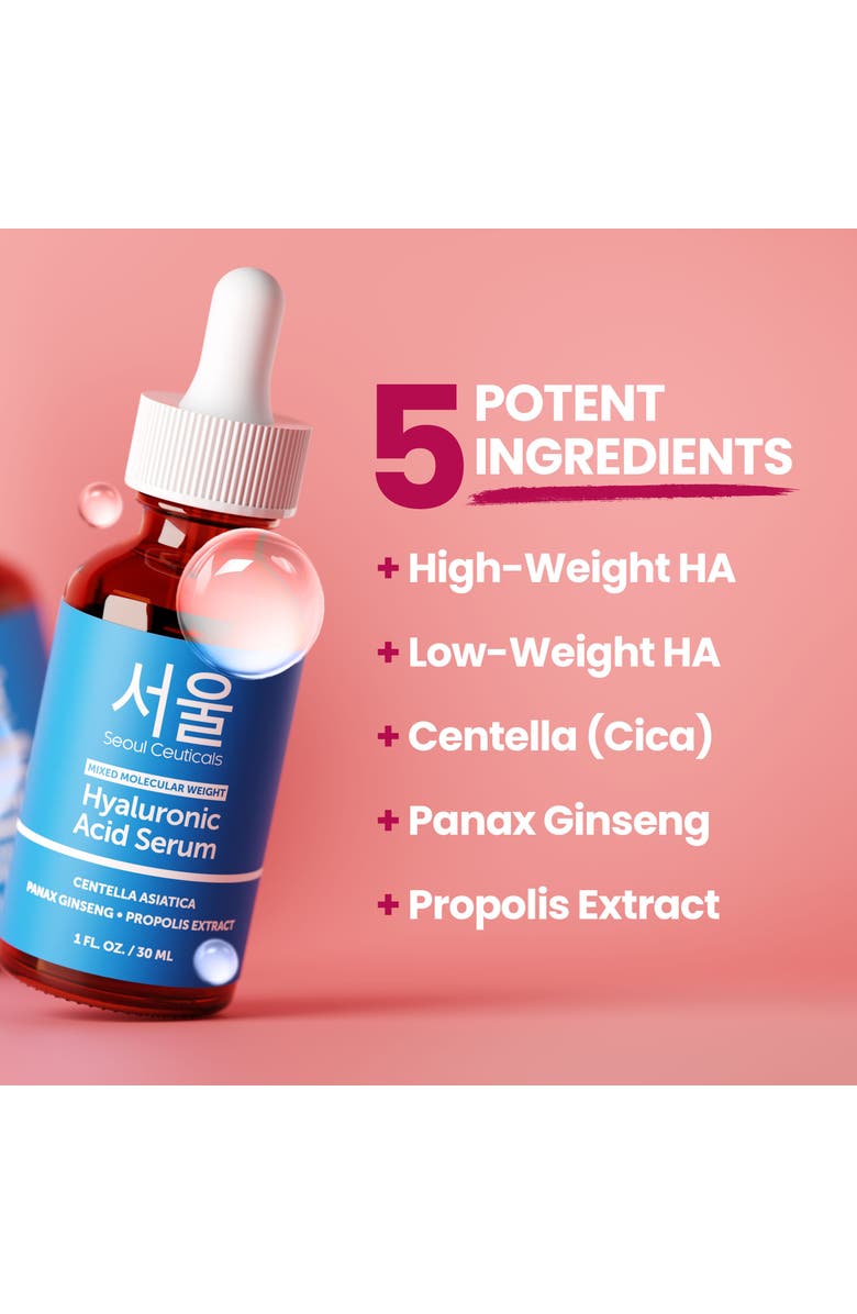 Seoul Ceuticals Korean Skin Care Hyaluronic Acid Serum, Alternate, color, NO COLOR