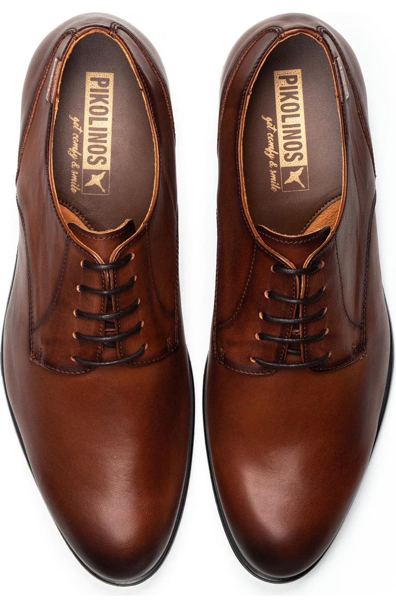 PIKOLINOS Bristol Plain Toe Derby, Alternate, color, Cuero