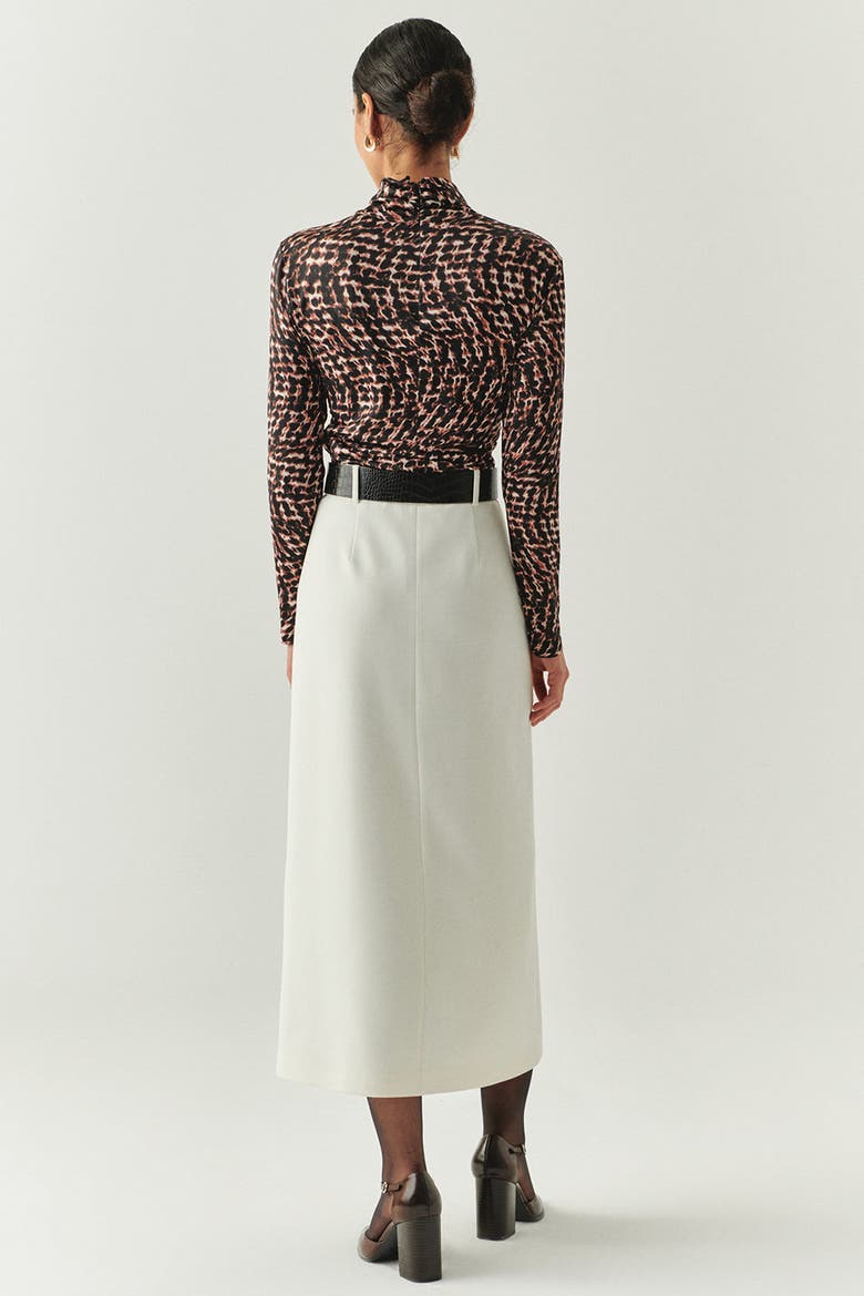 Arlette Belted Skirt, Alternate, color, ECRU