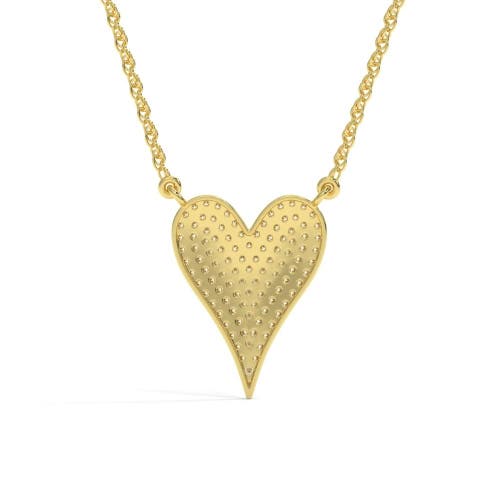 Bliss Diamond 1ct Heart Shape Natural Diamond Pave Pendant In Yellow Gold