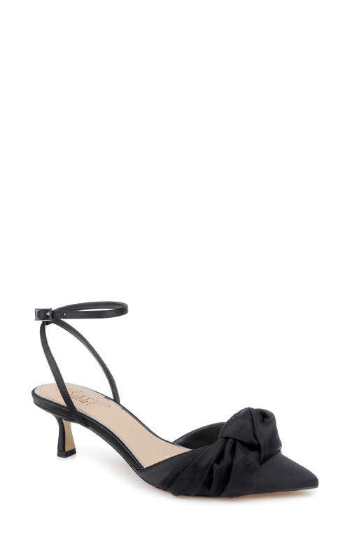 Jewel Badgley Mischka Favor Ankle Strap Pointed Toe Kitten Heel Pump