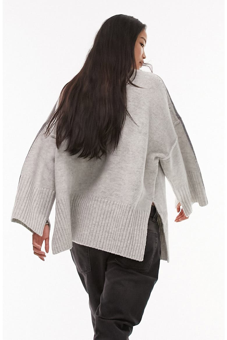 Oversize Turtleneck Wool Sweater, Alternate, color, GREY