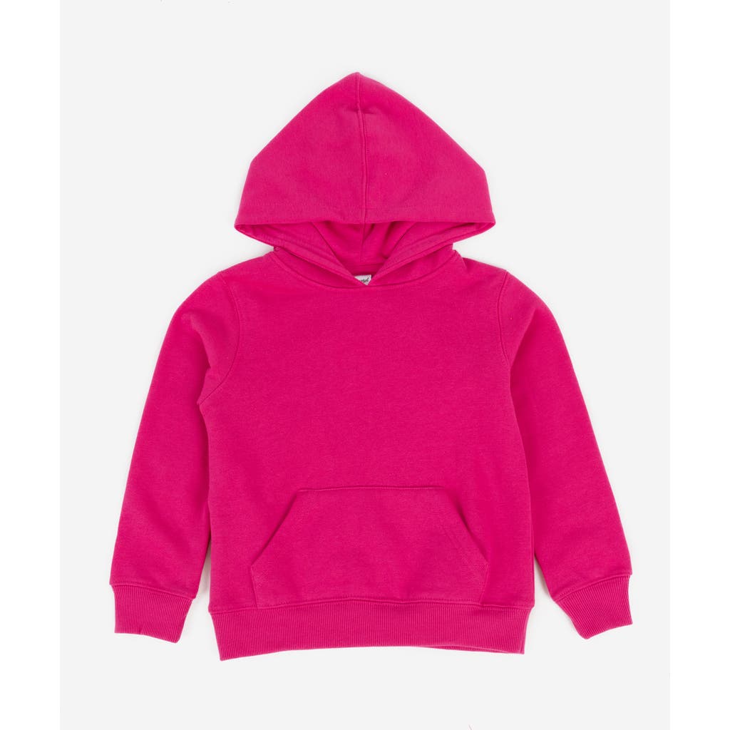 Leveret Kids Pullover Hoodie, Cotton Blend, Kangaroo Pocket, Solid Colors In Pink