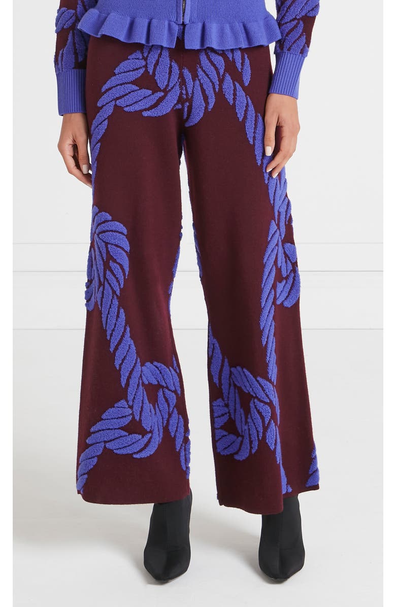 Temperley London Rope Knit Trousers, Main, color, Merlot