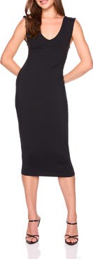 Susana Monaco Double V-Neck Jersey Midi Dress