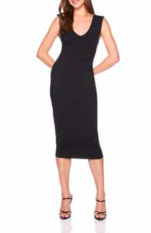 Susana Monaco Double V-Neck Jersey Midi Dress