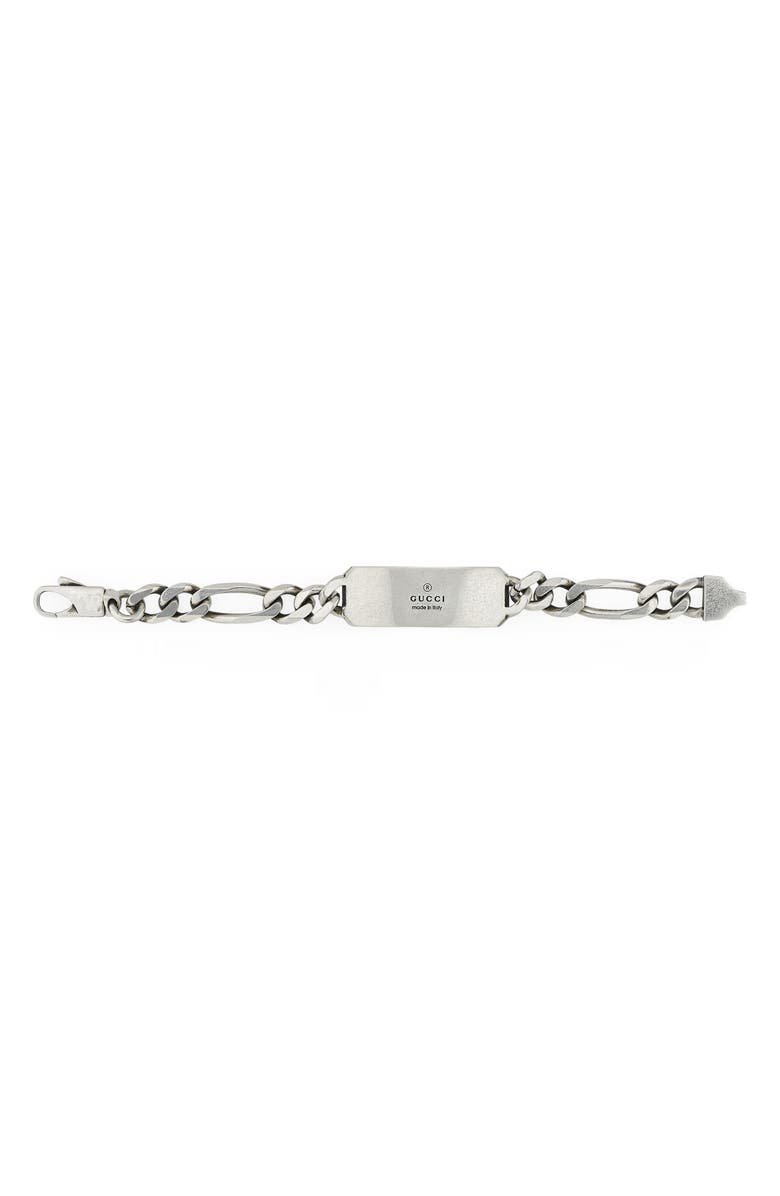 Gucci Signature Bee ID Bracelet, Alternate, color, Sterling Silver