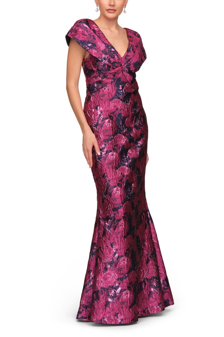 Aurelia Mermaid Gown, Alternate, color, MAGENTA/ NAVY