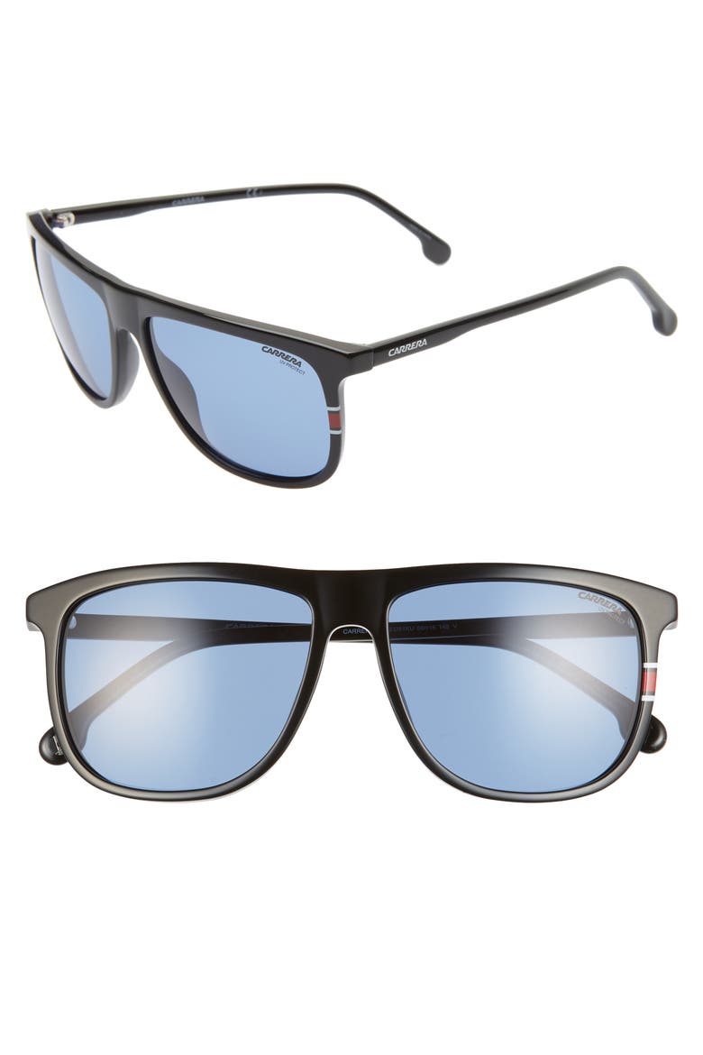 58mm Navigator Sunglasses, Main, color, BLACK BLUE/ BLUE