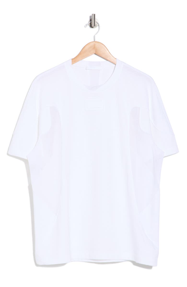 Helmut Lang Sport Seam Mesh Paneled T-Shirt, Main, color, Optic White