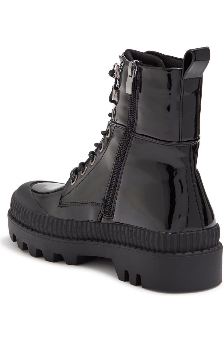 CHASE AND CHLOE Chelsey Patent Lug Sole Combat Boot, Alternate, color,