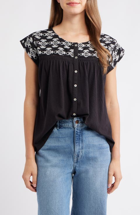 Embroidered Sleeveless Top