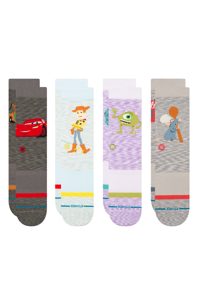 Stance Pixar Assorted 4-Pack Cotton Blend Crew Socks Gift Box, Main, color, 