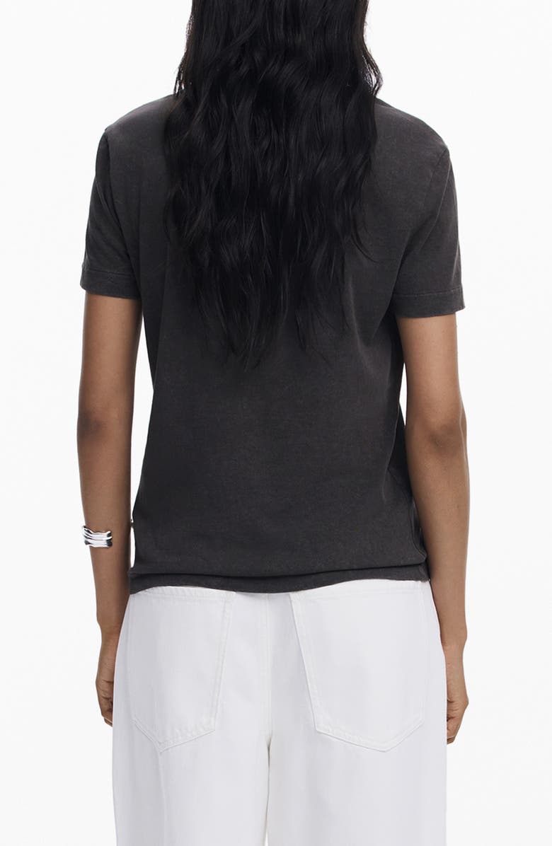 Desigual At the Beach Embroidered Cotton T-Shirt, Alternate, color, Black