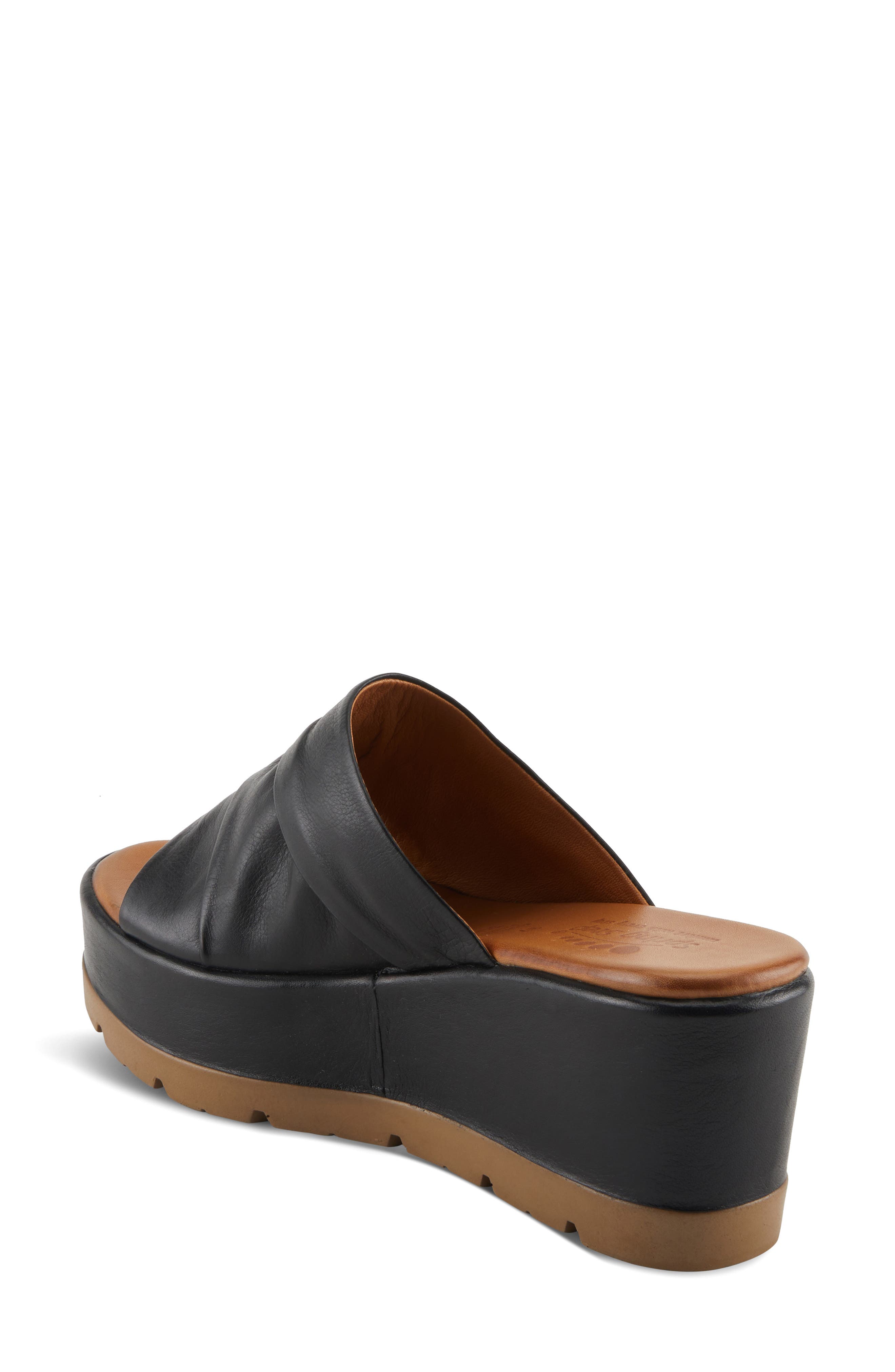 Spring Step Allerton Platform Wedge Slide Sandal, Alternate, color, Black