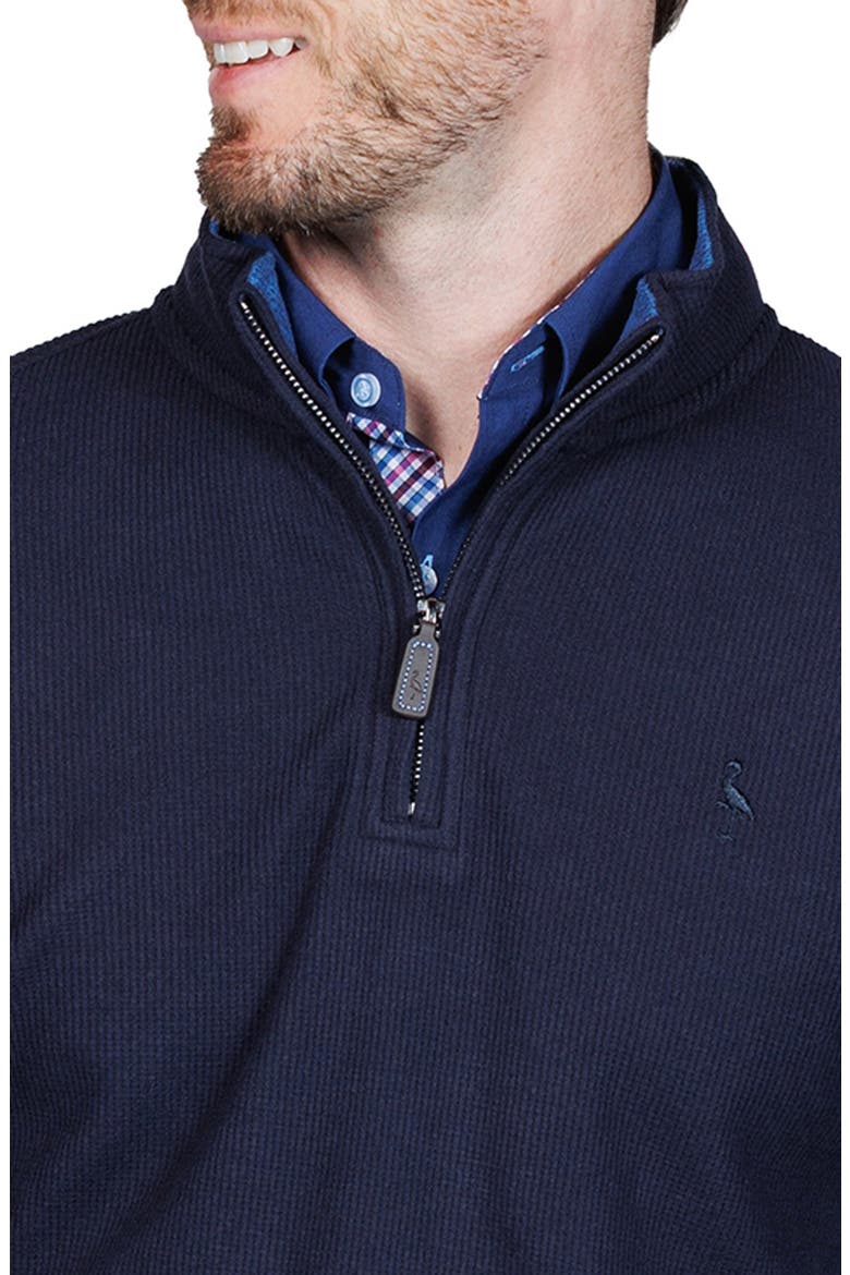Quarter Zip Cozy Knit Pullover, Alternate, color, NAVY HEATHER
