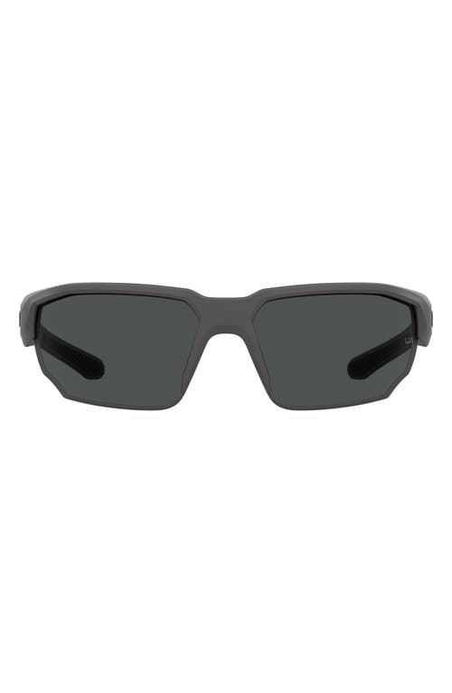 Under Armour 70mm Polarized Oversize Sport Sunglasses in Grey Black  product