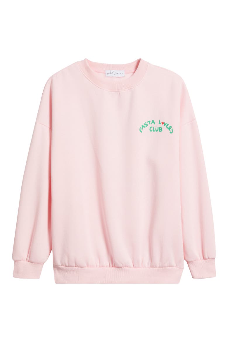 Pasta Lovers Club Cotton Sweatshirt, Alternate, color, PINK
