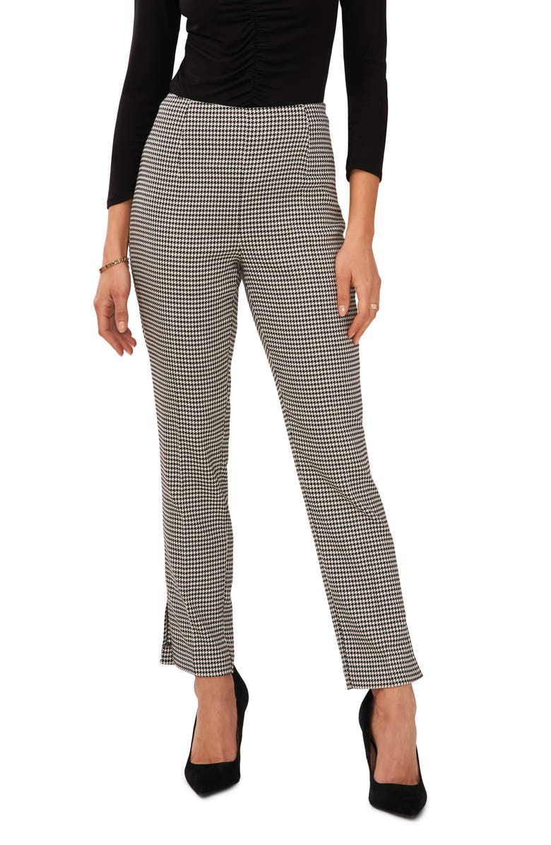 Halogen<sup>®</sup> Houndstooth Check Pants, Main, color, Rich Black
