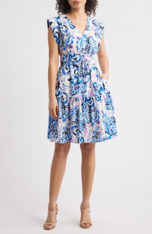 Eliza J Obi Floral Dress In Ivory Mult