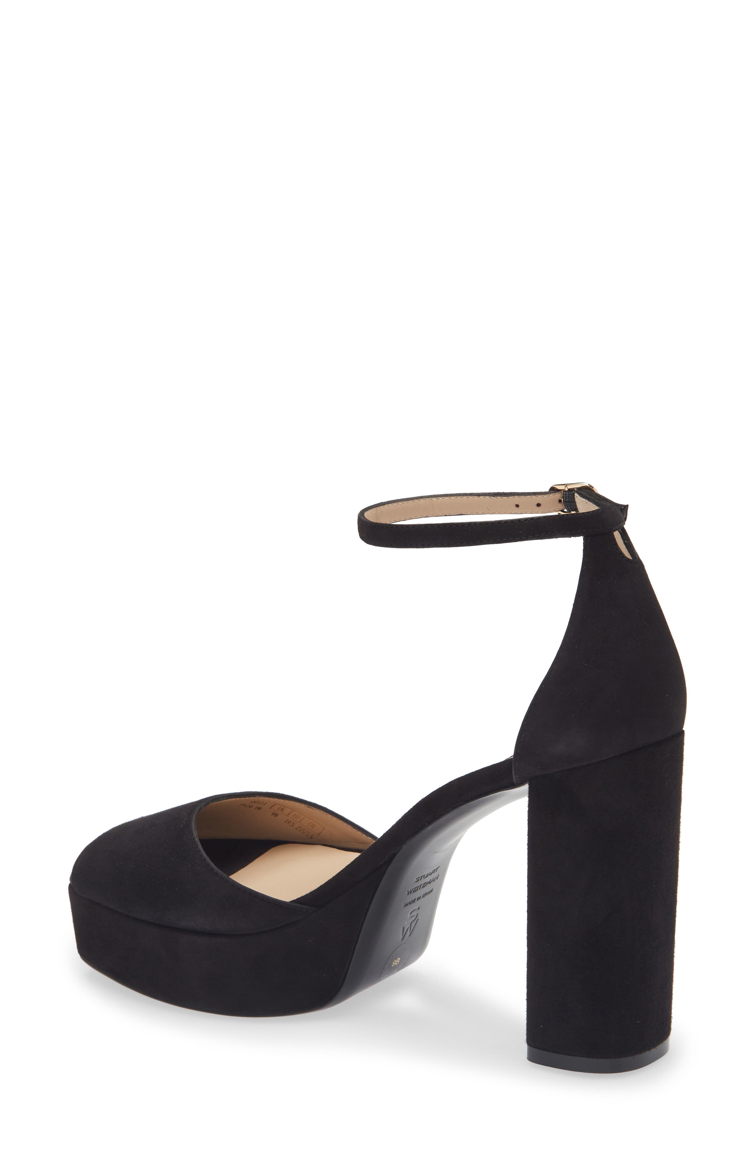 Stuart Weitzman Sabrina Platform Ankle Strap Sandal, Alternate, color, Black