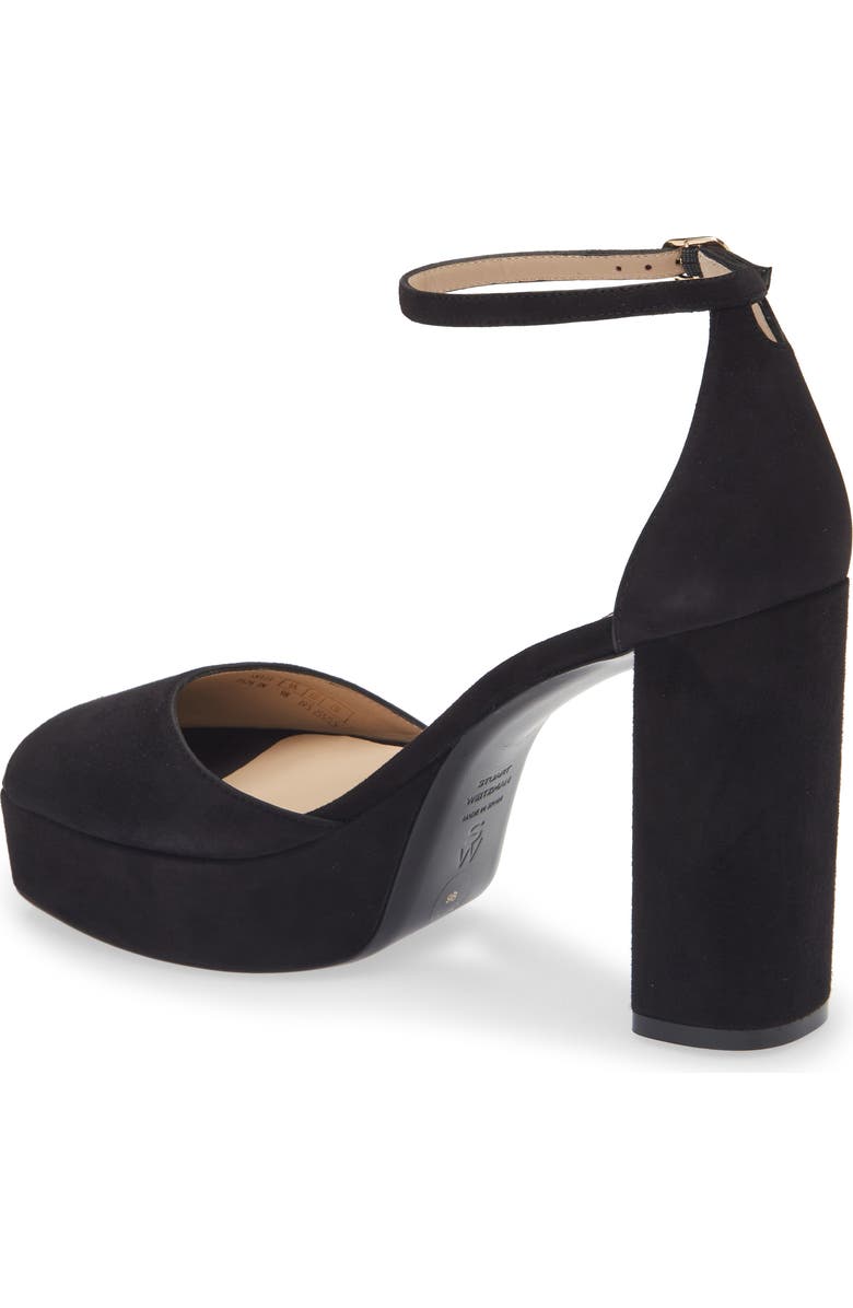 Stuart Weitzman Sabrina Platform Ankle Strap Sandal, Alternate, color, Black