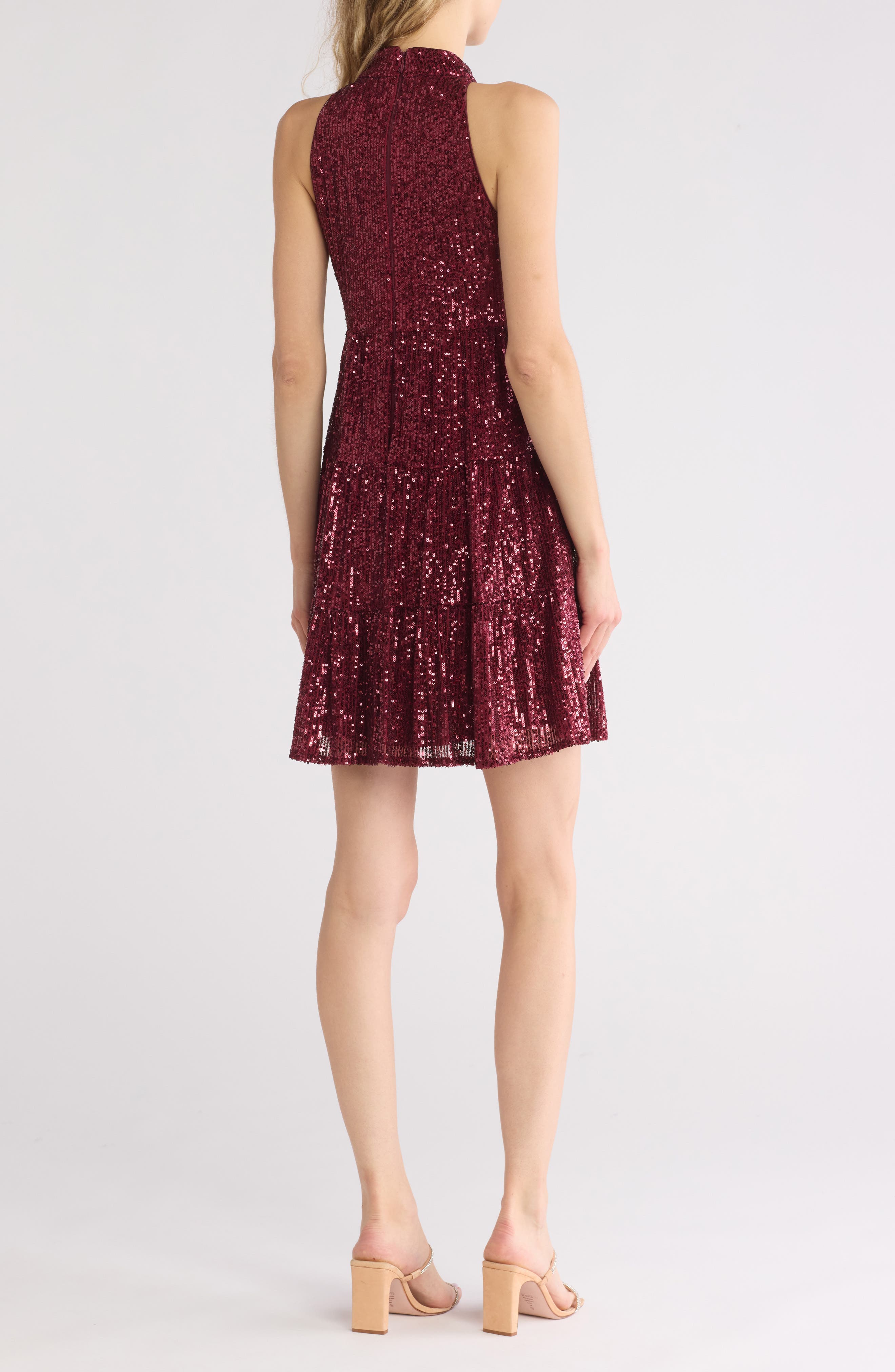 Sequin Halter Tiered Dress - image 2
